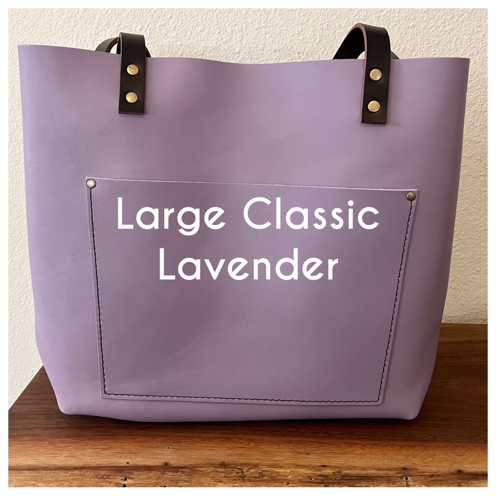 🌻SALE new portland leather • lavender large classic tote